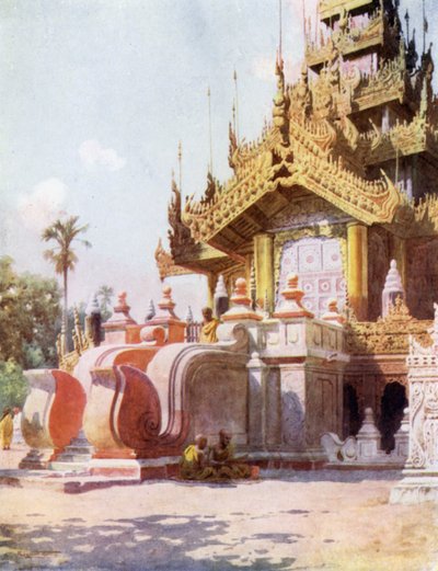 Portikus des Goldenen Klosters der Königin, Mandalay von Robert George Talbot Kelly